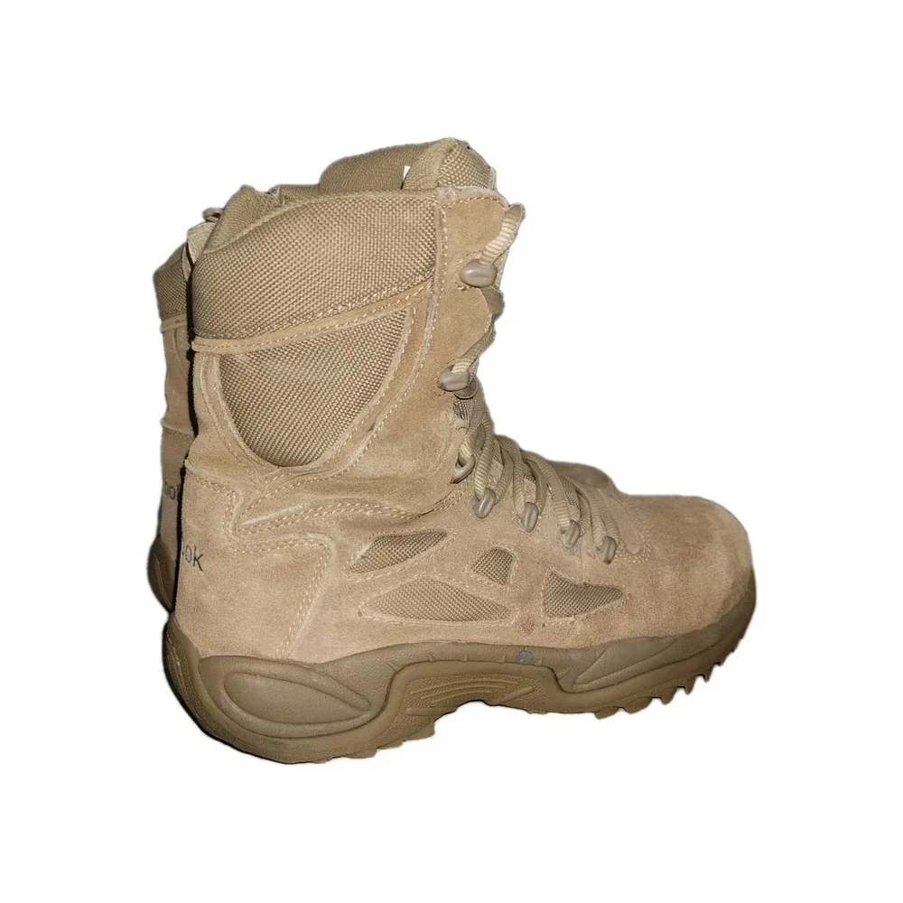 Reebok Rapid Response RB8850‎ Men's 9 M Composite Toe Side Zip Work Boots Coyote